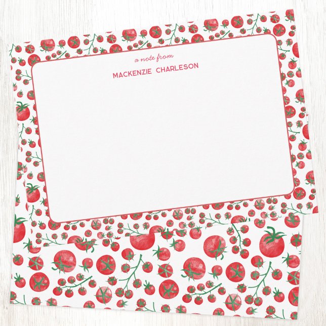 Fun Tomato Personalised Card (Fun tomato Mediterranean personalized stationery notecards)