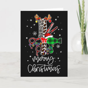 Fun Tool Hairdresser Byrber Merry Christmas Hairst Card