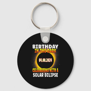 Fun Total Solar Eclipse Birthday Celebration April Key Ring
