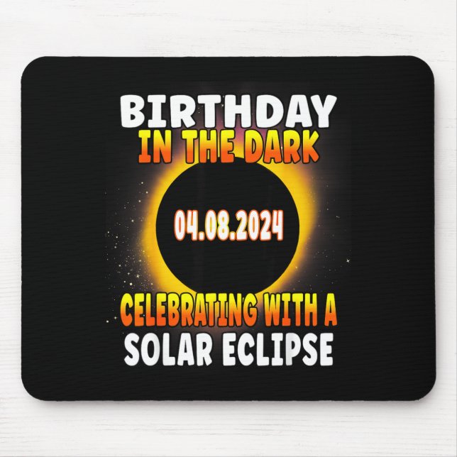 Fun Total Solar Eclipse Birthday Celebration April Mouse Mat (Front)
