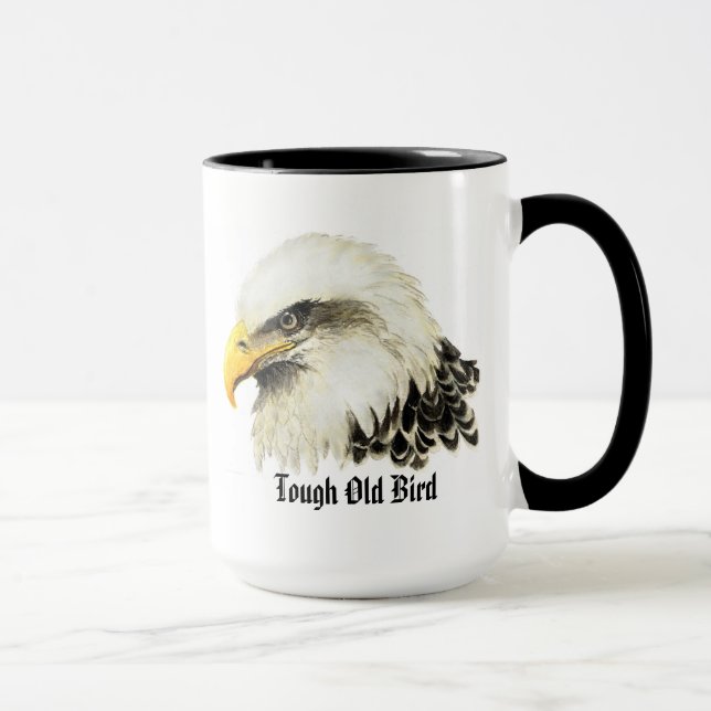 Fun "Tough old Bird" Humour Bald Eagle Bird Mug (Right)
