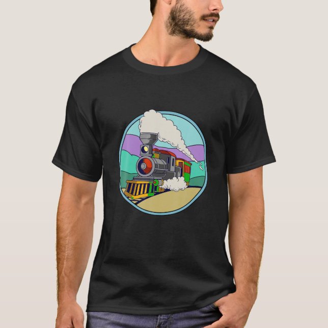 Fun Train Locomotive Model Railroad T Shirt (Front)