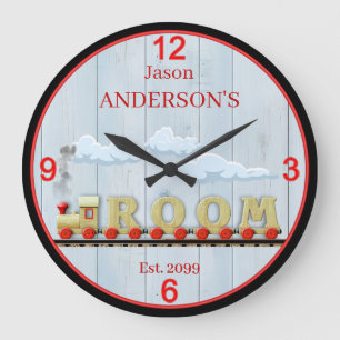 Fun Train Room Boy's Wall Clock