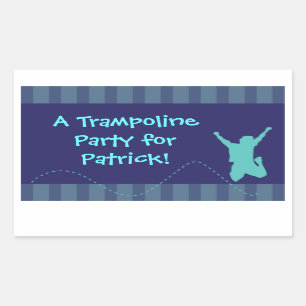 Fun Trampoline Birthday Party Stickers - Boys