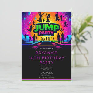 Fun Trampoline JUMP Party Birthday  Invitation