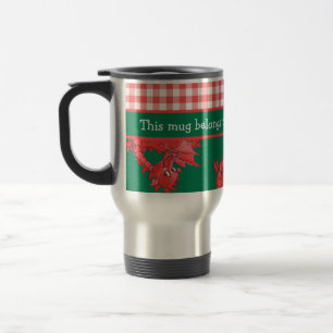 Fun Travel Mug to Personalise: Cute Red Dragons