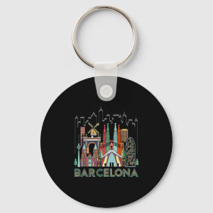 Fun Travel Spain Rcelona Vacation Gift Design Idea Key Ring