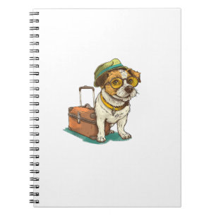Fun Travelling Dog with Bag Graphic for Suitcase L Notebook