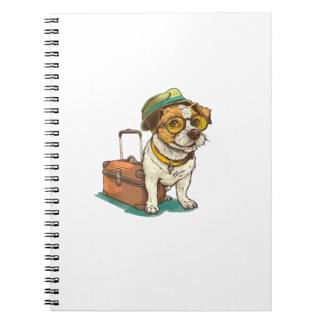 Fun Travelling Dog with Bag Graphic for Suitcase L Notebook (Front)