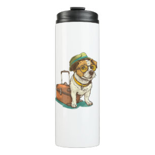 Fun Travelling Dog with Bag Graphic for Suitcase L Thermal Tumbler