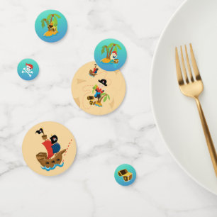Fun Treasure Map Boy Pirate Birthday Party Confetti