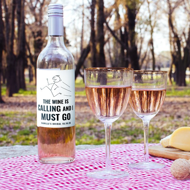 Fun & Trendy Black Wine is Calling Wine Label (Creator Uploaded)