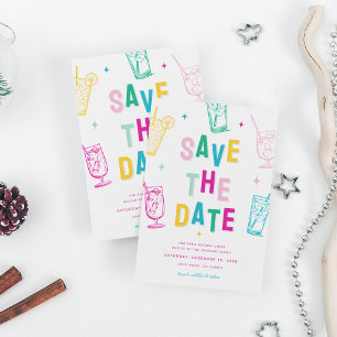 Fun Trendy Christmas Party Save the Date Holiday Card