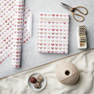 Fun Trendy Heart Pattern Valentine's Day Wrapping Paper