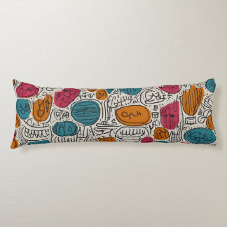 Fun Trendy Line Doodle Seamles Pattern Body Cushion