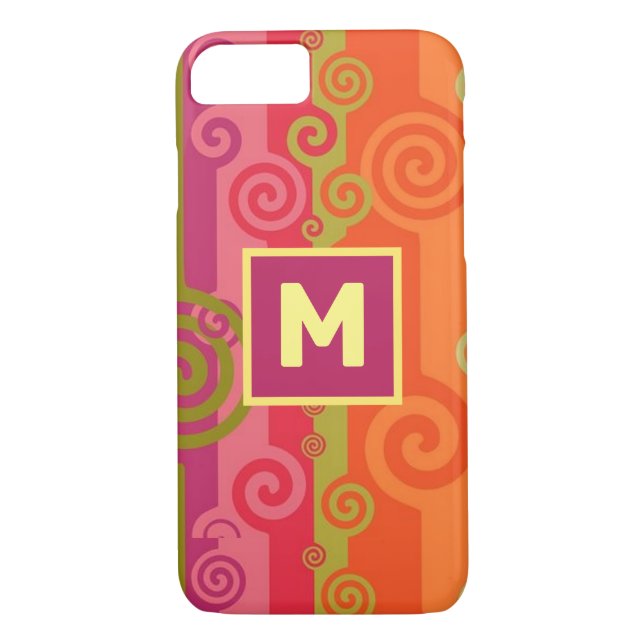 Fun Trendy Modern Geometric Colourful Swirly Case-Mate iPhone Case (Back)