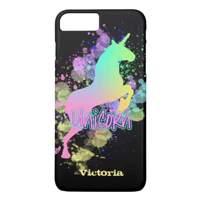 Fun Trendy Rainbow Unicorn Personalised Case-Mate iPhone Case (Back)