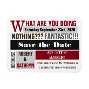 Fun & Trendy "Save the Date" Wedding Magnet