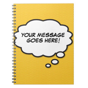 Fun Trendy Your Message Thought Bubble Notebook