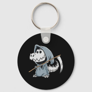 Fun TRex Skeleton Dino Grim Reaper Dinosaur Hallow Key Ring