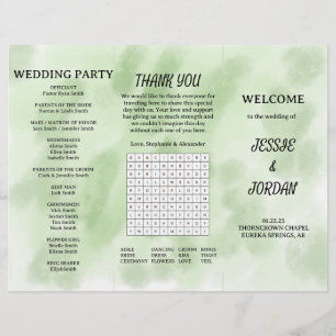 Fun Tri-Fold Wedding Program Flyer