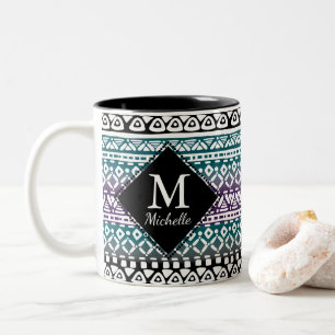 Fun Tribal Print Monogram Mug