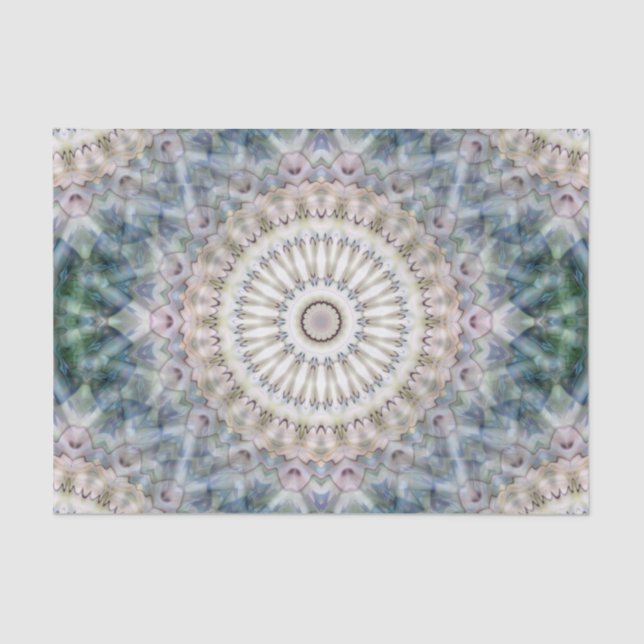 Fun Trippy Hippy Psychedelic Fractal Kaleidoscope Tissue Paper (Front)