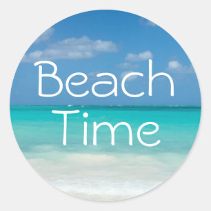 Fun Tropical Beach Time Vacation Classic Round Sticker