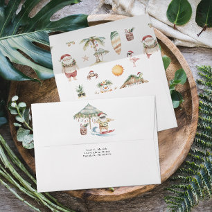 Fun Tropical Christmas Personalised Envelope