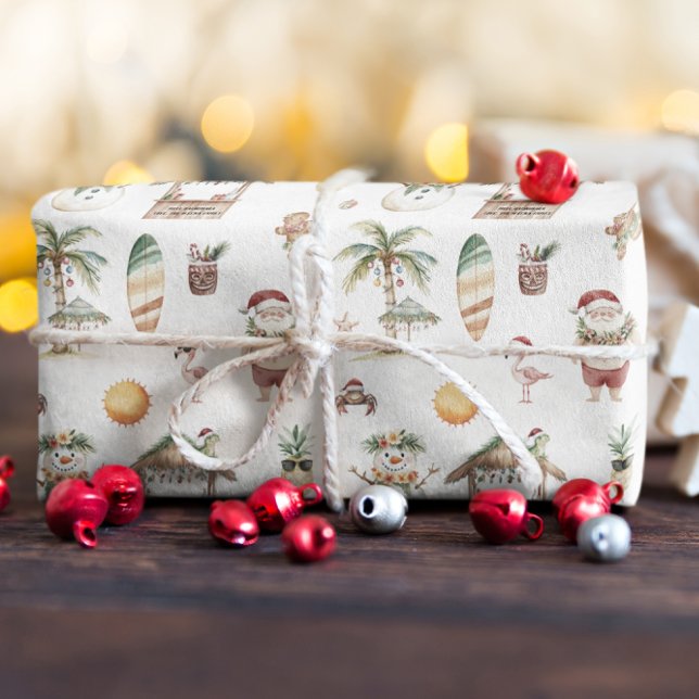 Fun Tropical Christmas Personalised  Wrapping Paper (Creator Uploaded)