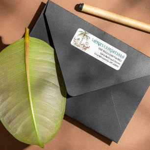 Fun Tropical Christmas Return Address Label