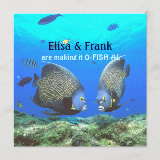Fun Tropical Fish Love Wedding Invitation