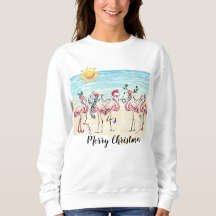 Fun Tropical Flamingo Christmas Sweatshirt