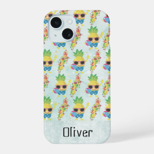 Fun Tropical Pattern with Custom Name  iPhone 15 Case