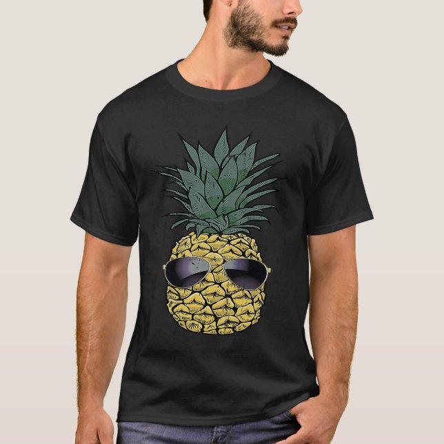 Fun Tropical Pineapple Sunglasses PJ Boy Girl Men  T-Shirt (Front)