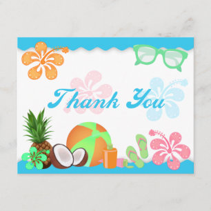 Fun Tropical Thank You Note Cards