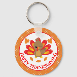 Fun Turkey Thanksgiving Key Ring