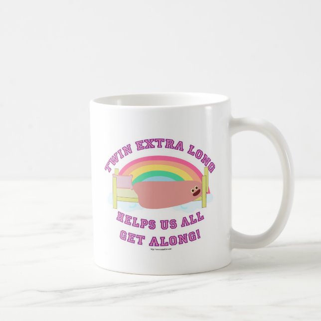 Fun Twin XL Dorm Living College Life Slogan Coffee Mug (Right)