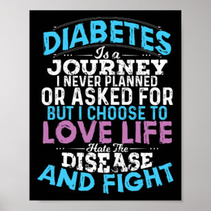Fun Type 1 Diabetes T1d Diabetic Awareness Women M Poster