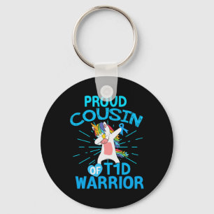 Fun Type 1 Diabetes Unicorn Proud Cousin Of A T1d Key Ring