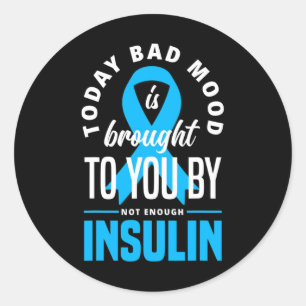 Fun Type One Diabetes T1d Warrior Fun Diabetes Classic Round Sticker