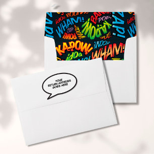Fun Typographic Modern Comic Speech Bubble Envelopes