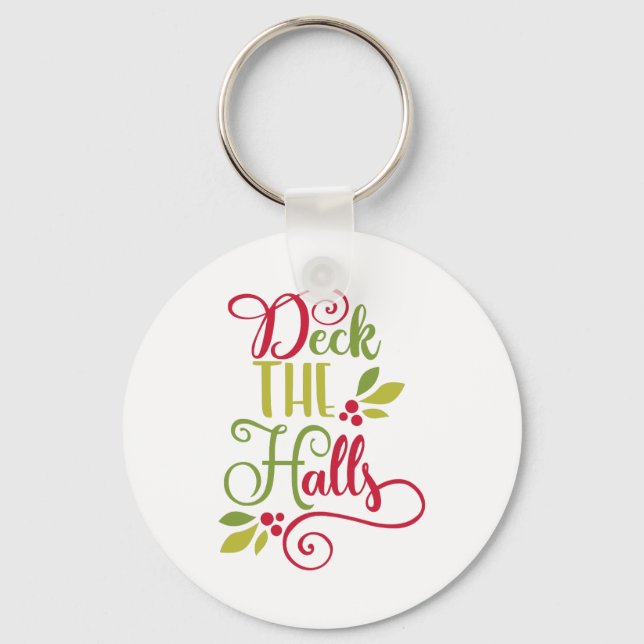 Fun Typography Christmas Key Ring (Front)