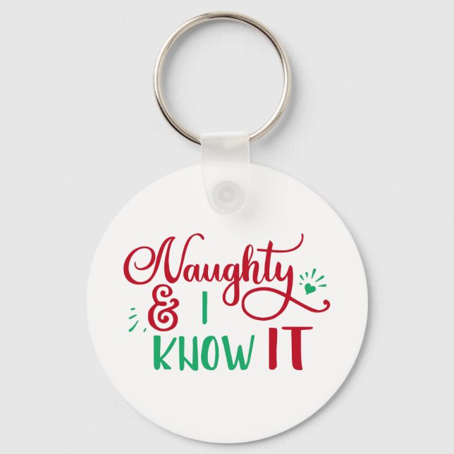 Fun Typography Christmas Key Ring (Front)