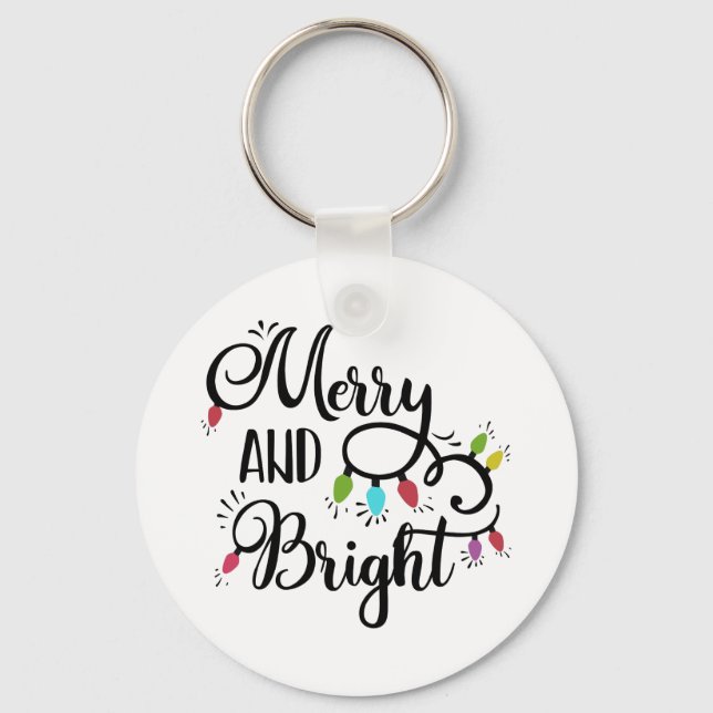 Fun Typography Christmas Key Ring (Front)