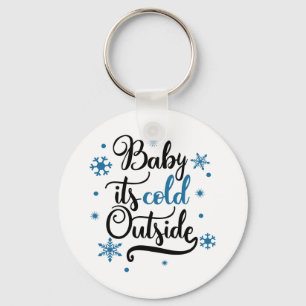 Fun Typography Christmas Key Ring