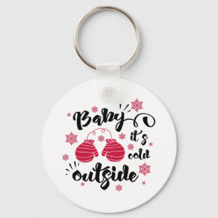 Fun Typography Christmas Key Ring