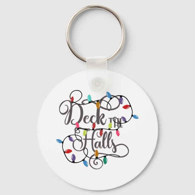 Fun Typography Christmas Key Ring (Front)
