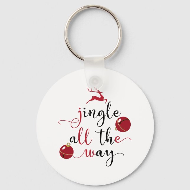 Fun Typography Christmas Key Ring (Front)