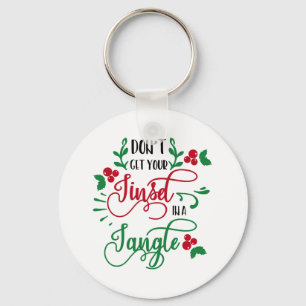 Fun Typography Christmas Key Ring